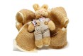 Big Plush Bunny - Double Ribbon Beige