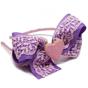 Big Heart Cookie - Lilac - Pink Lace