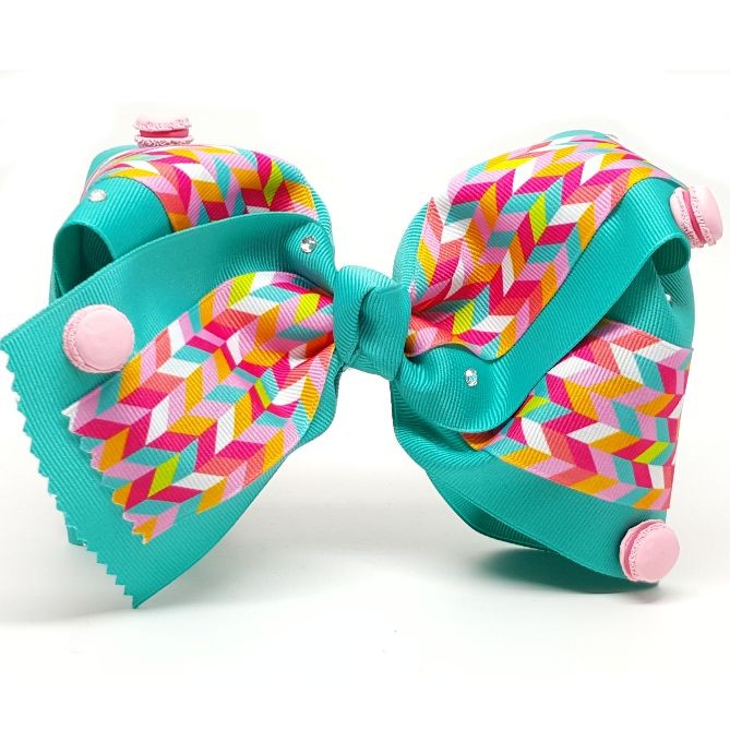Mini Macarron Pink - Jade/Chevron