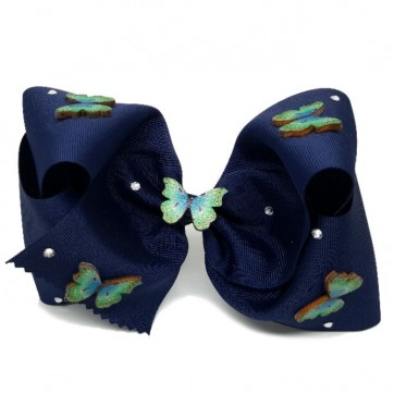 Blue/Green Wooden Butterfly  - Azul Marino