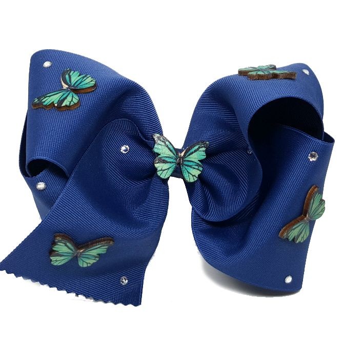 Blue/Green Wooden Butterfly  - Azul Marino
