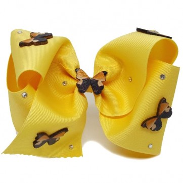Brown Wooden Butterfly - Light Yellow