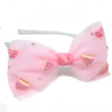 Mini Angel Cake - Pink Sheer Headband