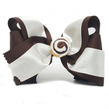 Big Cinnamon Roll - Dark Brown / Beige Satin