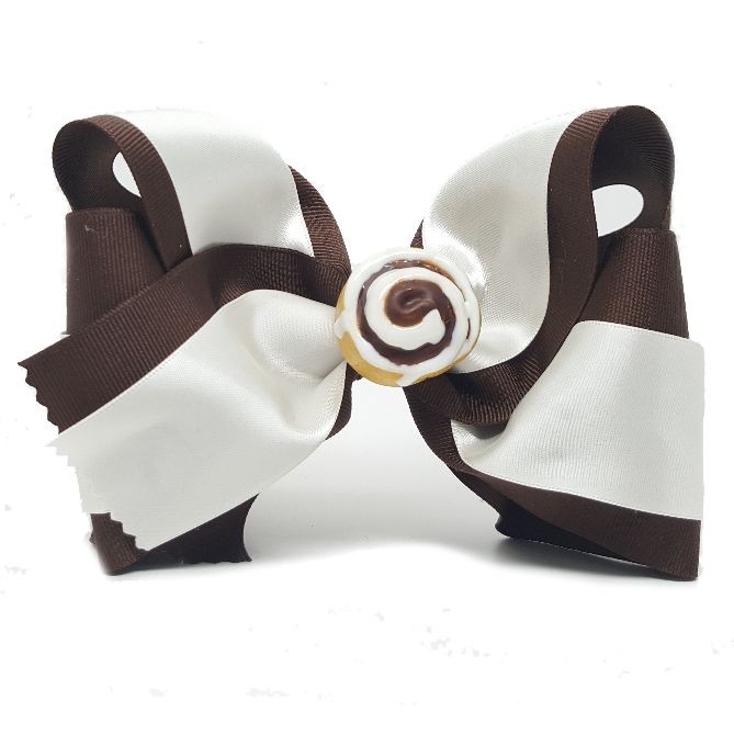Big Cinnamon Roll - Dark Brown / Beige Satin