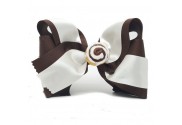 Big Cinnamon Roll - Dark Brown / Beige Satin