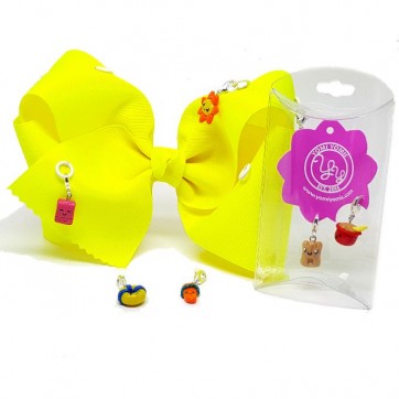 Neon Yellow - Charm Holder Bow